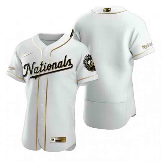 Washington Nationals Blank White Nike Mens Authentic Golden Edition MLB Jersey